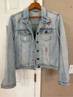 Highway Jeans Light Blue Distressed Denim Jacket